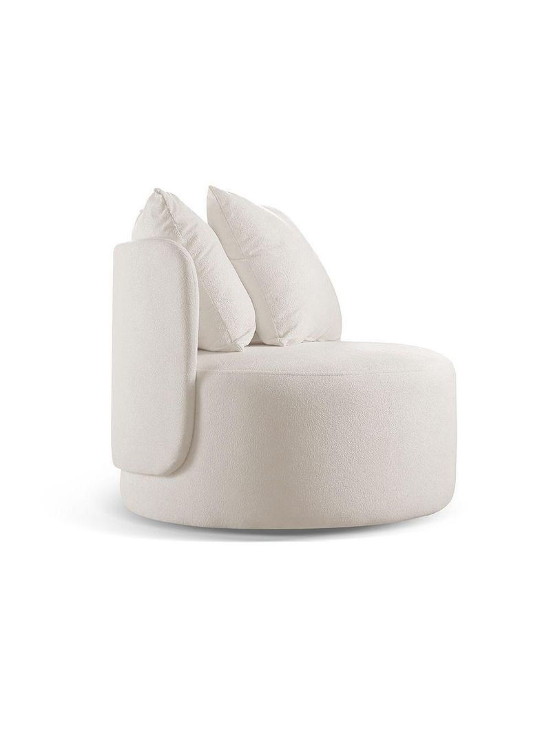 Poltrona Redonda Orgânica Moon bouclé Nude 400