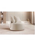 Poltrona Redonda Orgânica Moon bouclé Nude 400