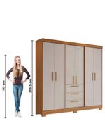 Guarda Roupas Casal 6 Portas 3 Gavetas Croácia Madeirado