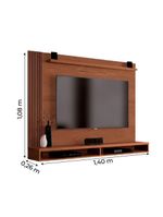 Painel Para Tv Até 50 Polegadas Dijon Ripado C/ Prateleira Naturale