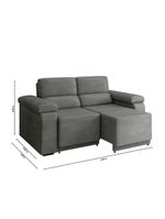 Sofá Retrátil Desmontável Suede 2 Lugares Fox Cinza Cinza