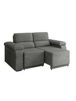 Sofá Retrátil Desmontável Suede 2 Lugares Fox Cinza Cinza