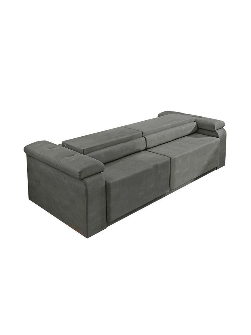Sofá Retrátil Desmontável Suede 2 Lugares Fox Cinza Cinza