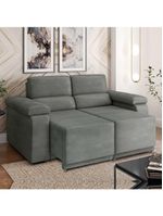 Sofá Retrátil Desmontável Suede 2 Lugares Fox Cinza Cinza