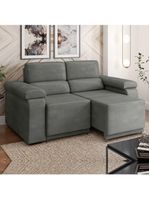Sofá Retrátil Desmontável Suede 2 Lugares Fox Cinza Cinza