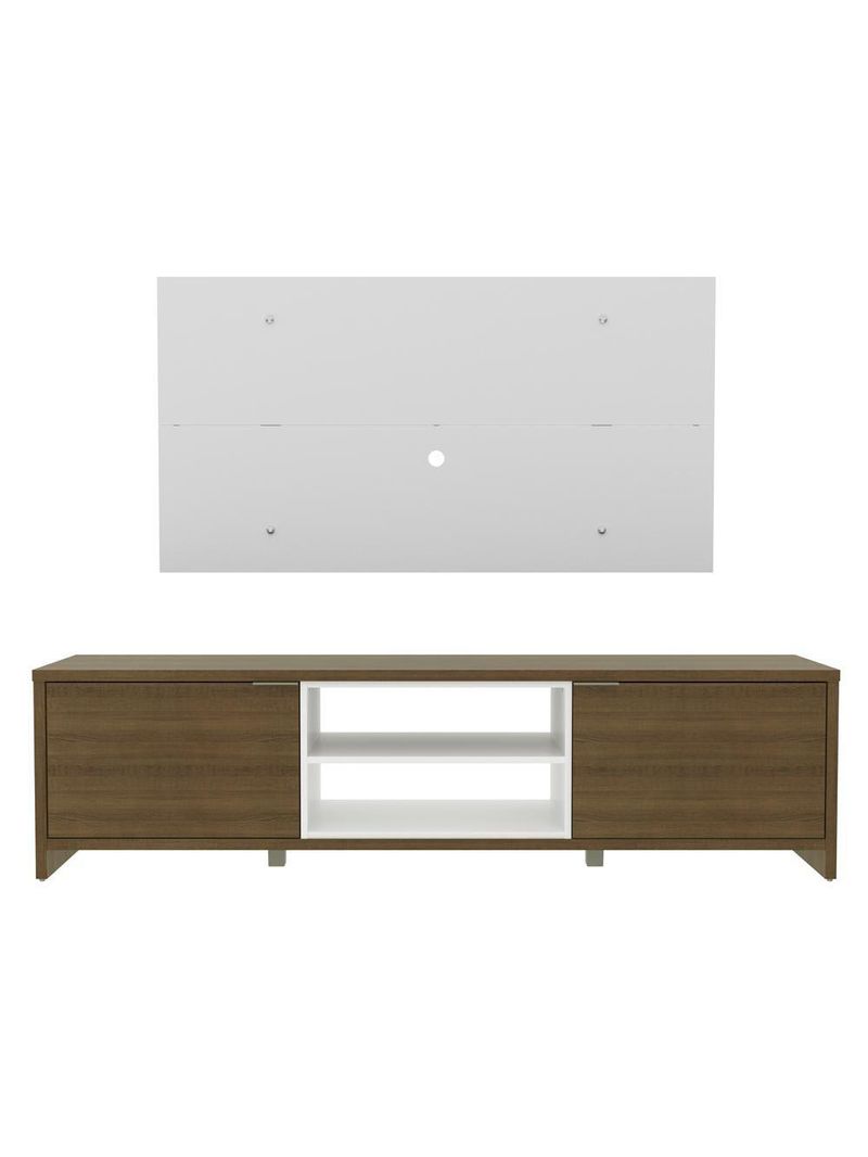 Rack Rustic e Painel para TV Metz Branco – Madesa