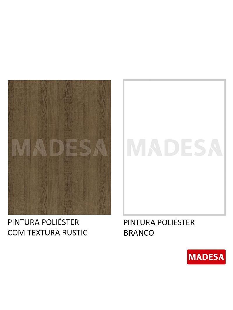 Rack Rustic e Painel para TV Metz Branco – Madesa