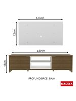Rack Rustic e Painel para TV Metz Branco – Madesa