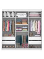 Guarda-Roupa Casal Napoli 3 Portas de Espelho Branco Madesa