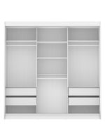 Guarda-Roupa Casal Napoli 3 Portas de Espelho Branco Madesa