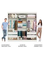 Guarda-Roupa Casal Napoli 3 Portas de Espelho Branco Madesa