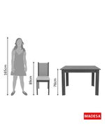 Kit Cíntia Bege Mesa Tampo de Madeira 4 Cadeiras Madesa