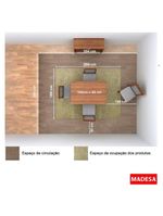 Kit Cíntia Bege Mesa Tampo de Madeira 4 Cadeiras Madesa