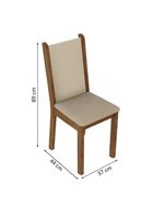 Conjunto Sala de Jantar Ohana Mesa Tampo de Madeira com 6 Cadeiras – Madesa