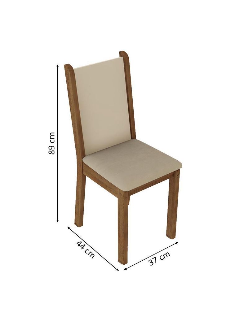 Conjunto Sala de Jantar Ohana Mesa Tampo de Madeira com 6 Cadeiras – Madesa