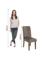 Conjunto Com 4 Cadeiras Estofada Sala De Jantar Grécia Cedro / Mascavo Dobuê Cedro