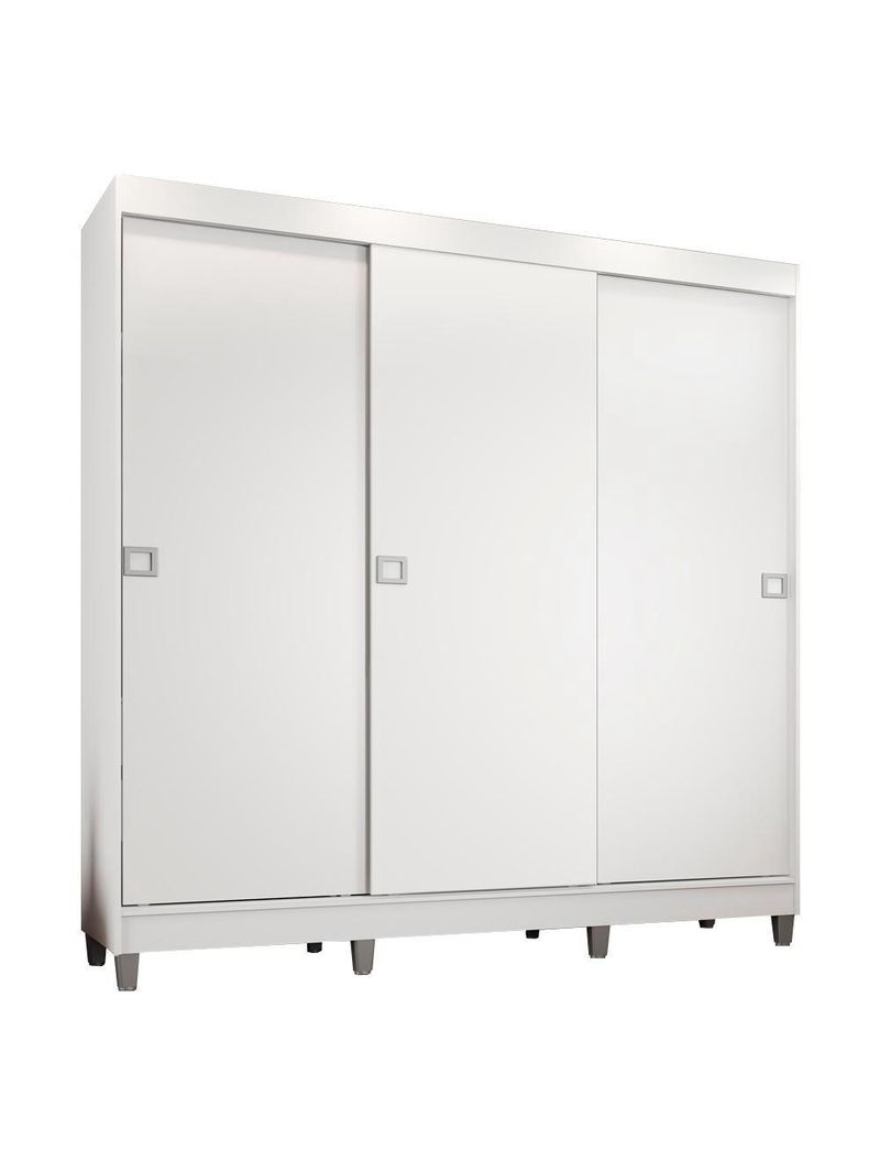 Guarda-Roupa Napoli 3 Portas de Correr 8 Pés Branco Madesa