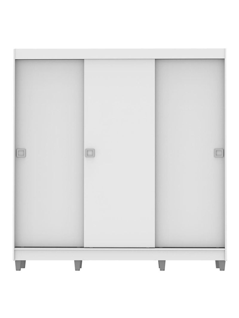 Guarda-Roupa Napoli 3 Portas de Correr 8 Pés Branco Madesa