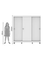 Guarda-Roupa Napoli 3 Portas de Correr 8 Pés Branco Madesa
