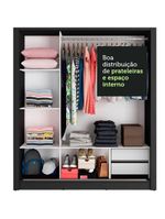 Guarda Roupa 3 Portas de Correr com Espelho 2 Gavetas Madesa
