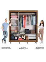 Guarda Roupa Casal Lyon 3 Portas se Correr Madesa