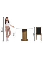 Conj Mesa Tampo De Vidro 4 Cadeiras Rustic/Preto