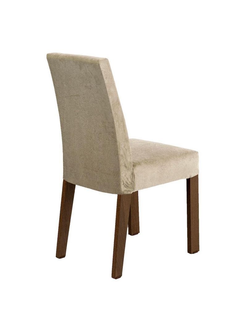 Conjunto Sala de Jantar Mesa Tampo de Madeira 4 Cadeiras Livia Rustic/Crema/Imperial - Madesa