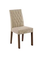 Conjunto Sala de Jantar Mesa Tampo de Madeira 4 Cadeiras Livia Rustic/Crema/Imperial - Madesa