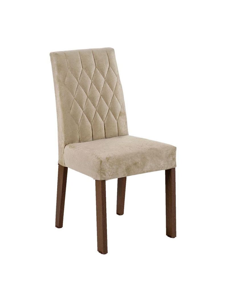 Conjunto Sala de Jantar Mesa Tampo de Madeira 4 Cadeiras Livia Rustic/Crema/Imperial - Madesa