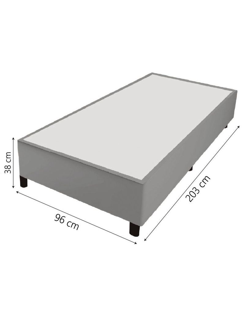 Cama Box 0,96m Com 38cm De Altura Prince Cinza