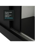 Guarda Roupa Casal 3 Portas De Correr De Espelho Preto