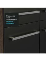 Armário De Cozinha Completa Madesa Emilly 293001 Com Balcão E Paneleiro Rustic/Preto