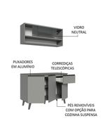 Armário de Cozinha Compacta 120 cm – Cinza – Nice Madesa 01