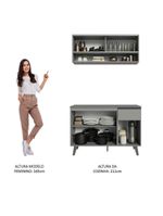 Armário de Cozinha Compacta 120 cm – Cinza – Nice Madesa 01