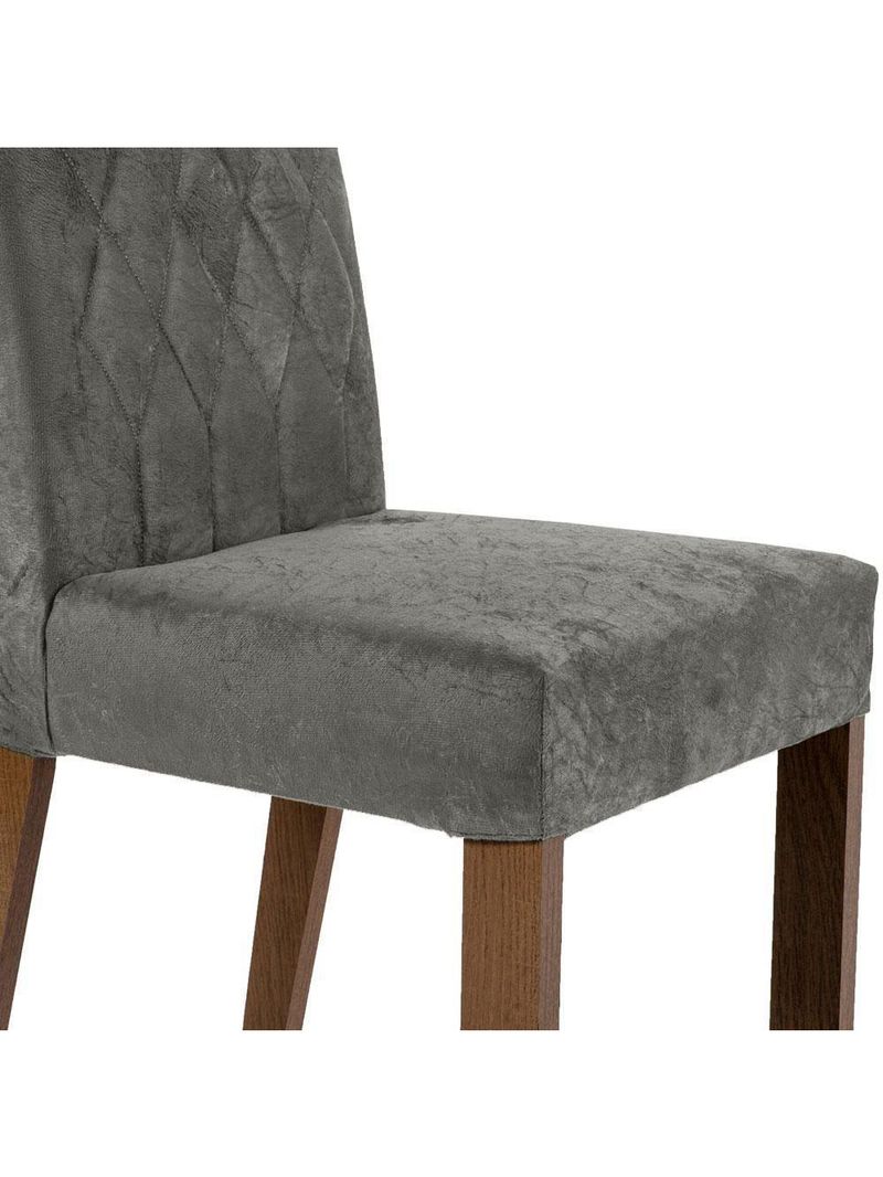 Conjunto Sala Jantar Mesa Vidro 6 Cadeiras Rustic-preto