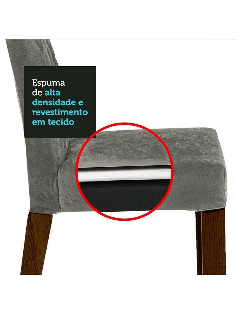 Conjunto Sala Jantar Mesa Vidro 6 Cadeiras Rustic-preto