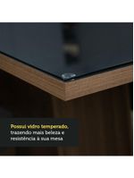 Conjunto Sala Jantar Mesa Vidro 6 Cadeiras Rustic-preto
