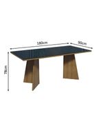 Conjunto Sala Jantar Mesa Vidro 6 Cadeiras Rustic-preto