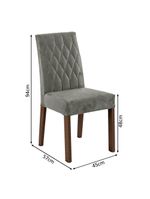 Conjunto Sala Jantar Mesa Vidro 6 Cadeiras Rustic-preto