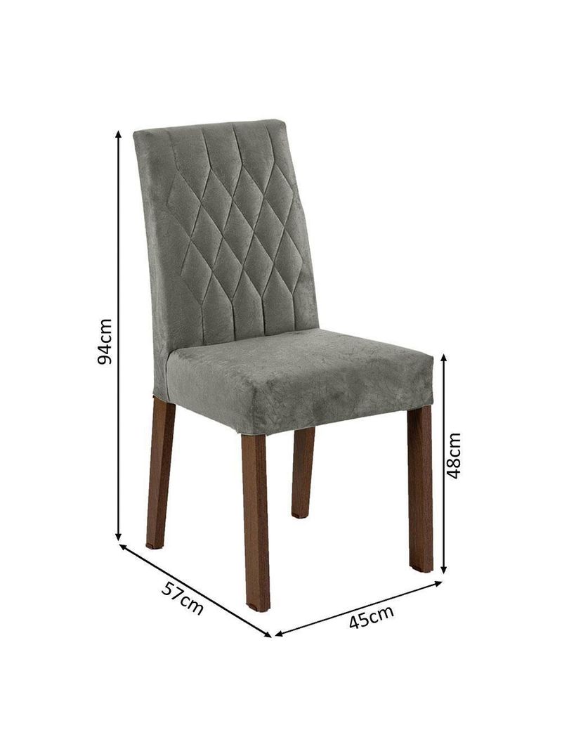 Conjunto Sala Jantar Mesa Vidro 6 Cadeiras Rustic-preto