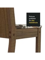 Conj Mesa Tampo De Vidro 4 Cadeiras Rustic/Crema/hibiscos