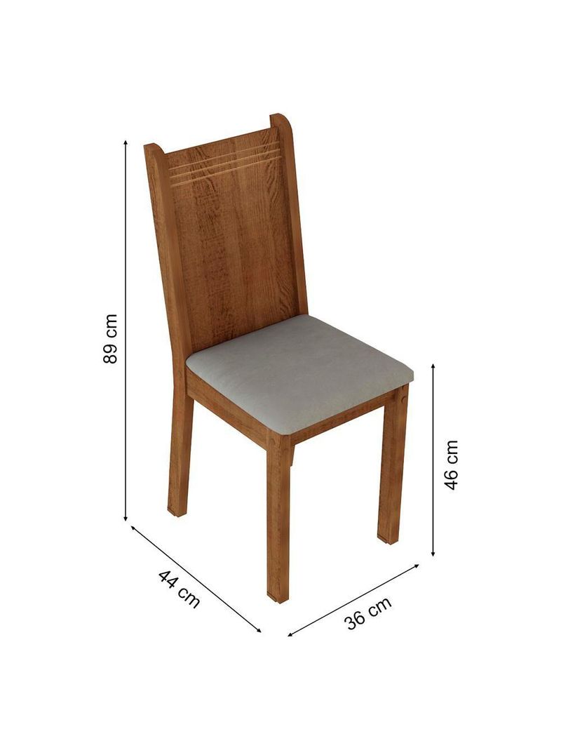 Conjunto Sala Jantar Mesa Tampo Madeira 4 Cadeiras Madesa