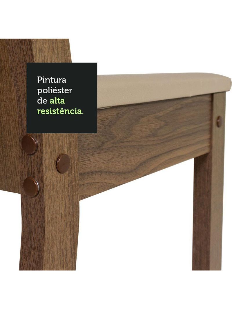 Conjunto Sala Jantar Mesa Tampo Madeira 4 Cadeiras Madesa