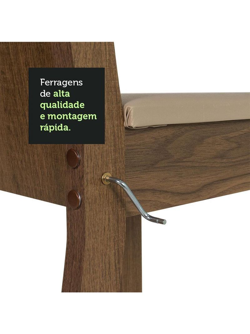 Conjunto Sala Jantar Mesa Tampo Madeira 4 Cadeiras Madesa