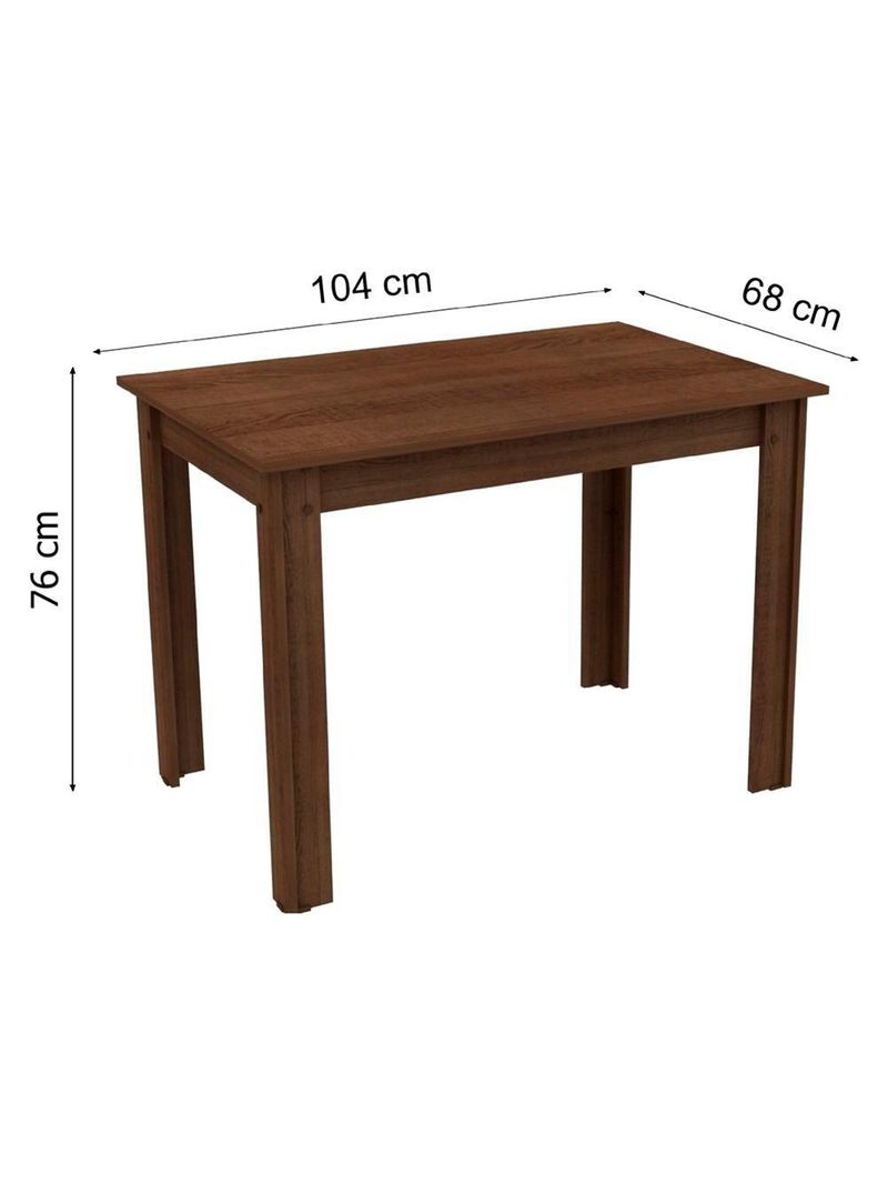 Conjunto Sala Jantar Mesa Tampo Madeira 4 Cadeiras Madesa