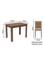 Conjunto Sala Jantar Mesa Tampo Madeira 4 Cadeiras Madesa