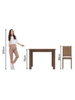 Conjunto Sala Jantar Mesa Tampo Madeira 4 Cadeiras Madesa