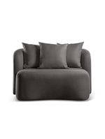 Sofá Curvo Orgânico Orion linho Preto 102