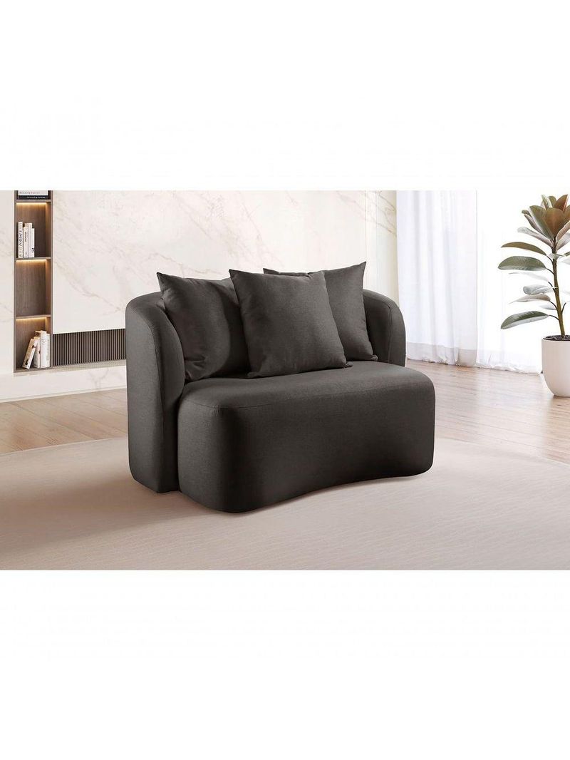 Sofá Curvo Orgânico Orion linho Preto 102