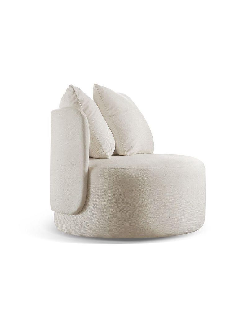 Poltrona Redonda Orgânica Moon linho Nude 100